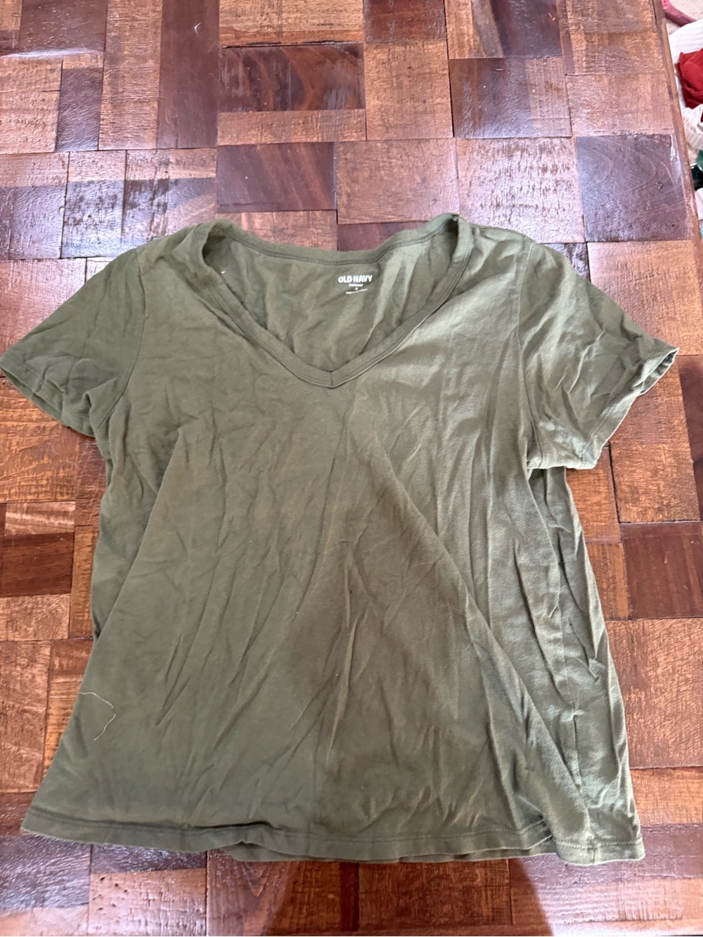 Old Navy Olive Green V-Neck Short Sleeve Tee